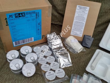 Bojová dávka potravy PS-4/k skupinová (MRE,BDP,ARPOL) Polsko Group food ration kit PS-4/k pro 10 osob originál